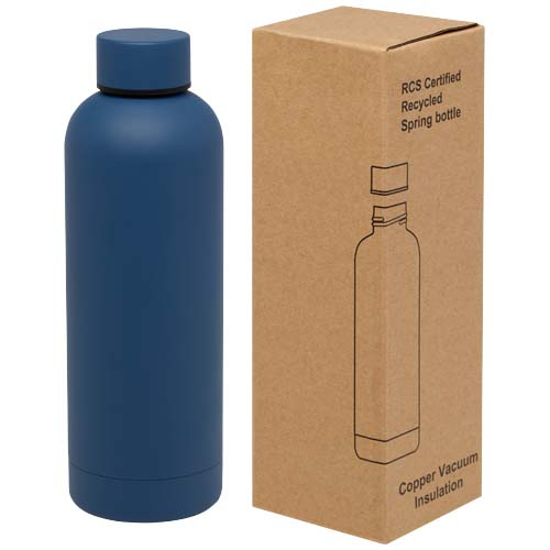 Bouteille isotherme personnalisée 500ml inox recyclé Spring Bleu ocean